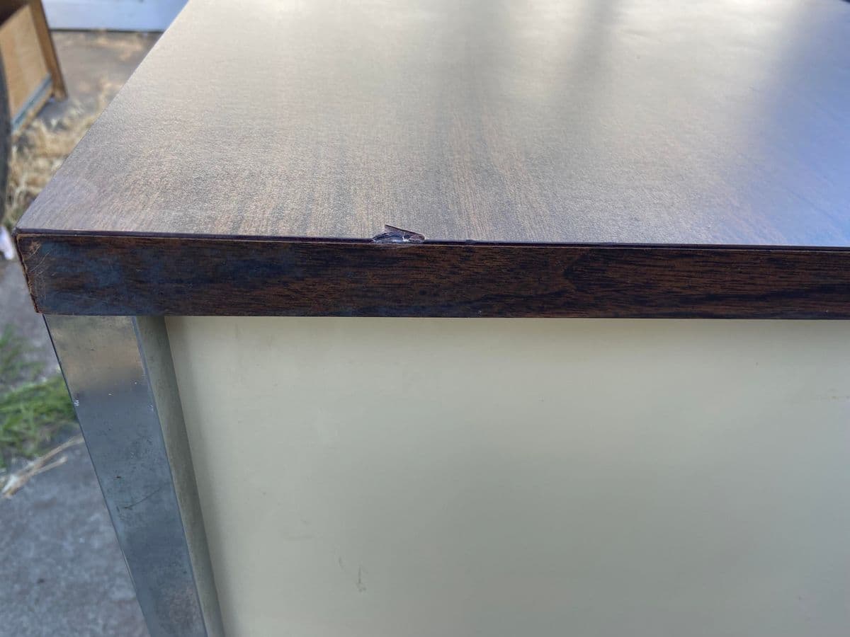 1990s Vintage Mid-Century Modern Metal Sideboard - Thumbnail 11