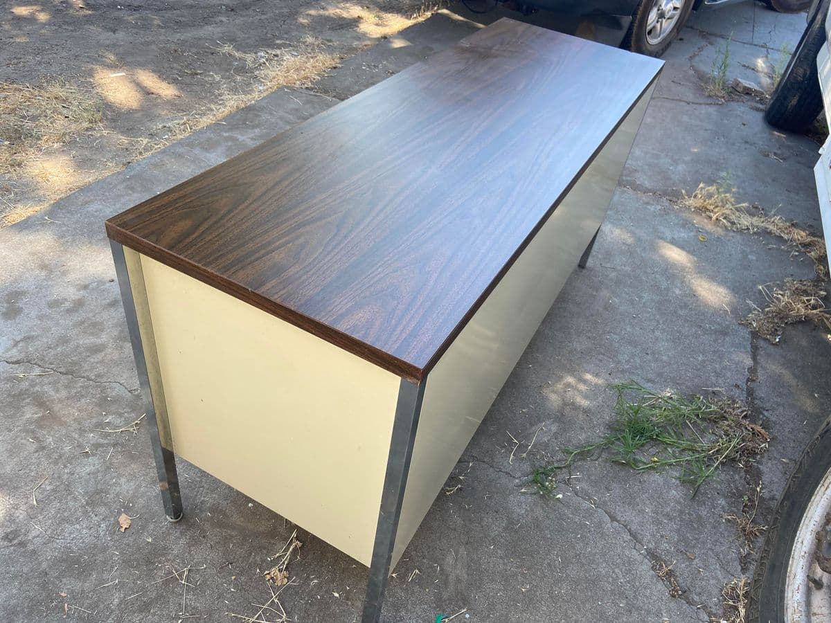 1990s Vintage Mid-Century Modern Metal Sideboard - Thumbnail 12