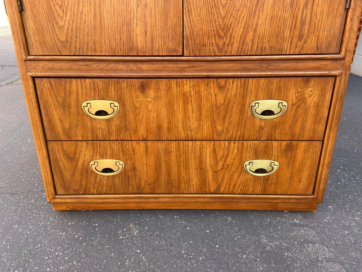 1990s Vintage Drexel Heritage Collection Entertainment Armoire - Thumbnail 10