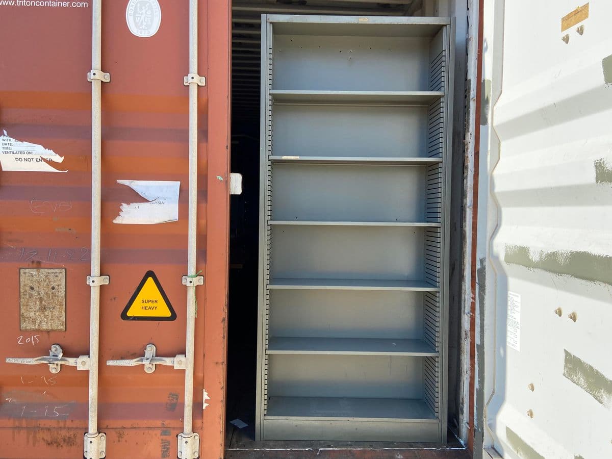 1970s Vintage Mid Century Modern Metal Bookshelf - Thumbnail 12