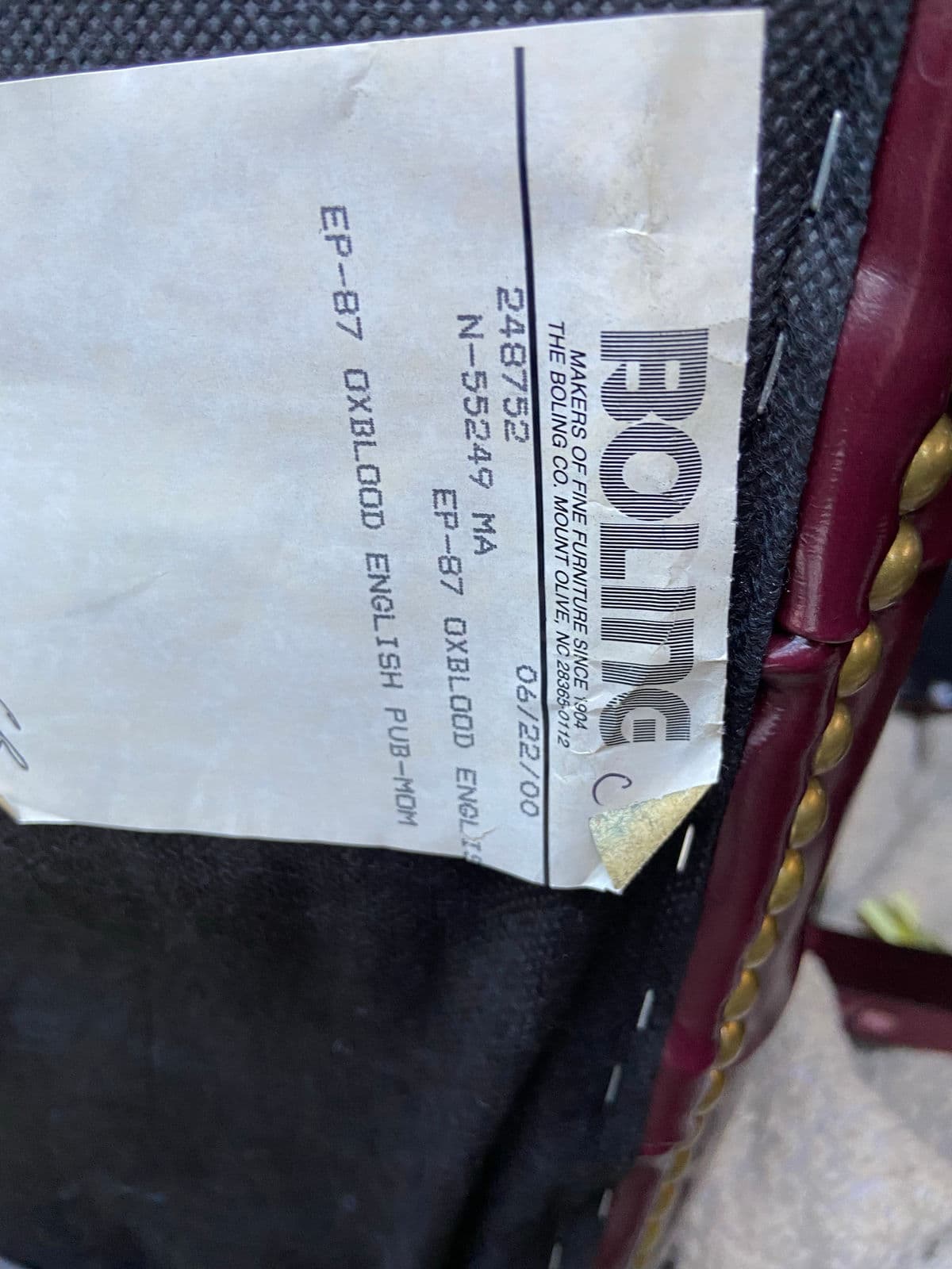 Vintage Traditional Queen Anne Style Oxblood Faux Leather Armchairs - Set of 2 - Thumbnail 7