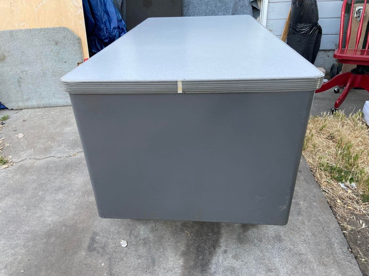 1960s Vintage Mid Century Modern Metal Tanker Desk - Thumbnail 4