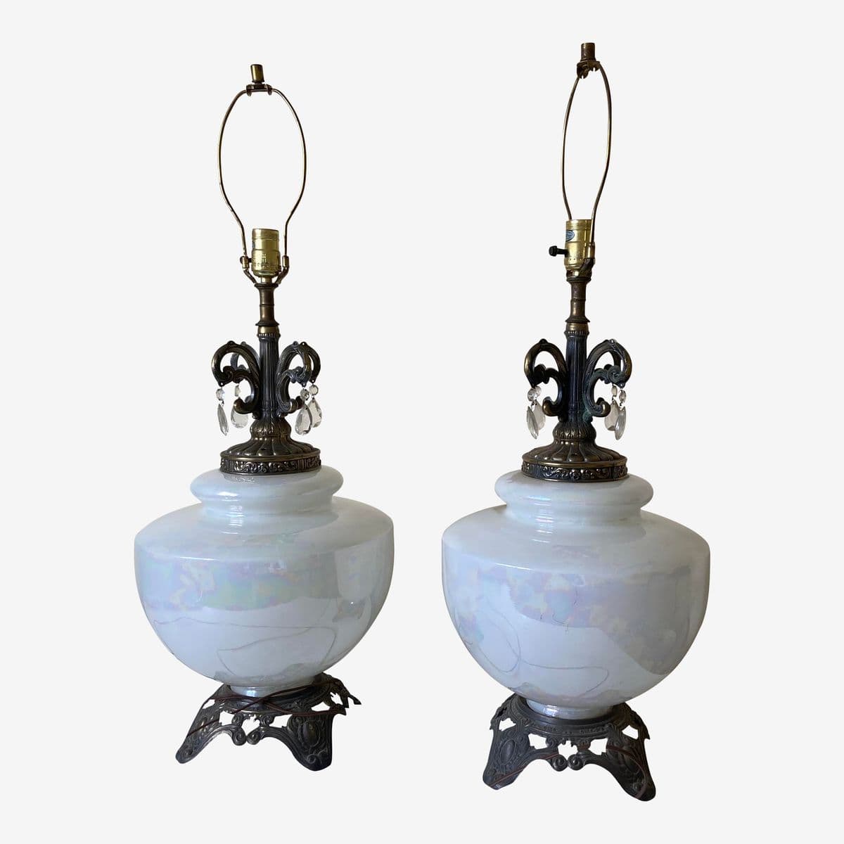 1970’s Ef & Ef Industries Vintage Multicolored Table Lamps - a Pair - Image 1