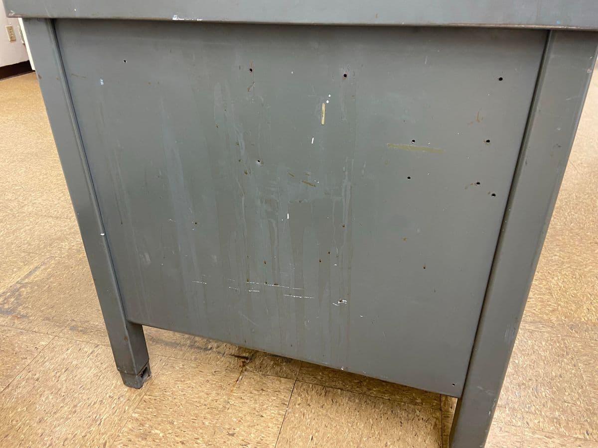 1950s Vintage Mid Century Modern Metal Tanker Desk - Thumbnail 3