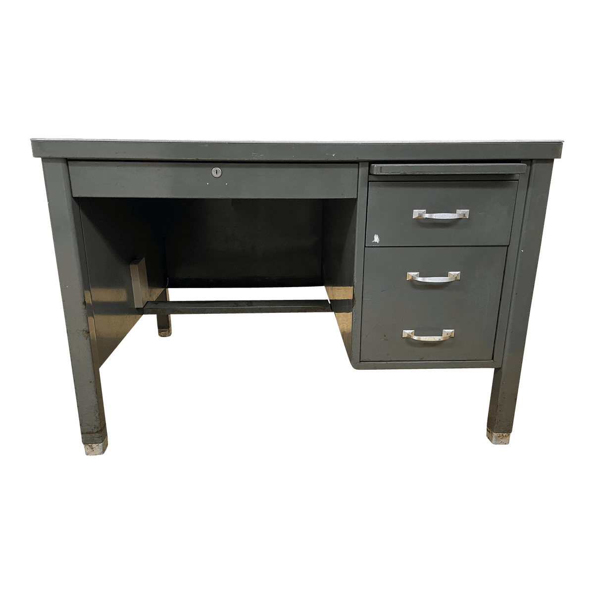 1940s Vintage Mid Century Modern Metal Tanker Desk - Thumbnail 14