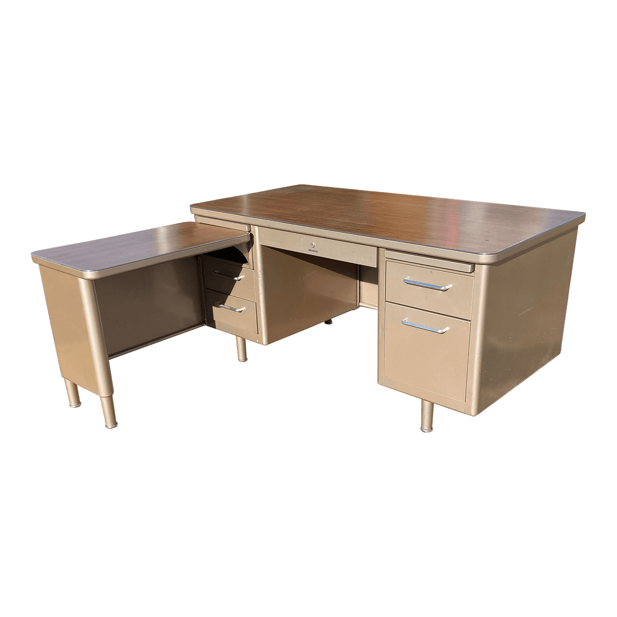 1970s Steelcase Vintage Mid Century Modern L Shape Desk - Thumbnail 14