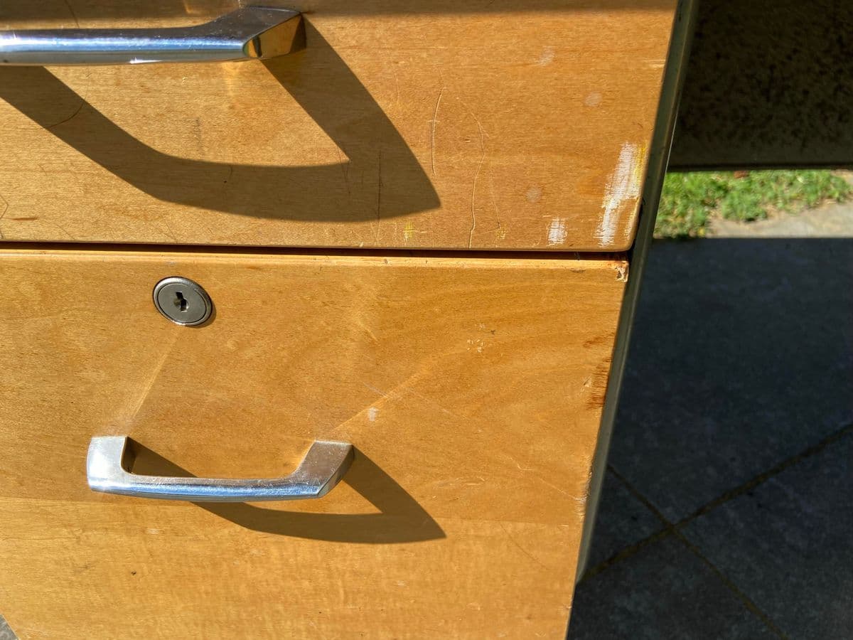 1960s Raymond Loewy for Brunswick Mid Century Modern Metal Desk - Thumbnail 7