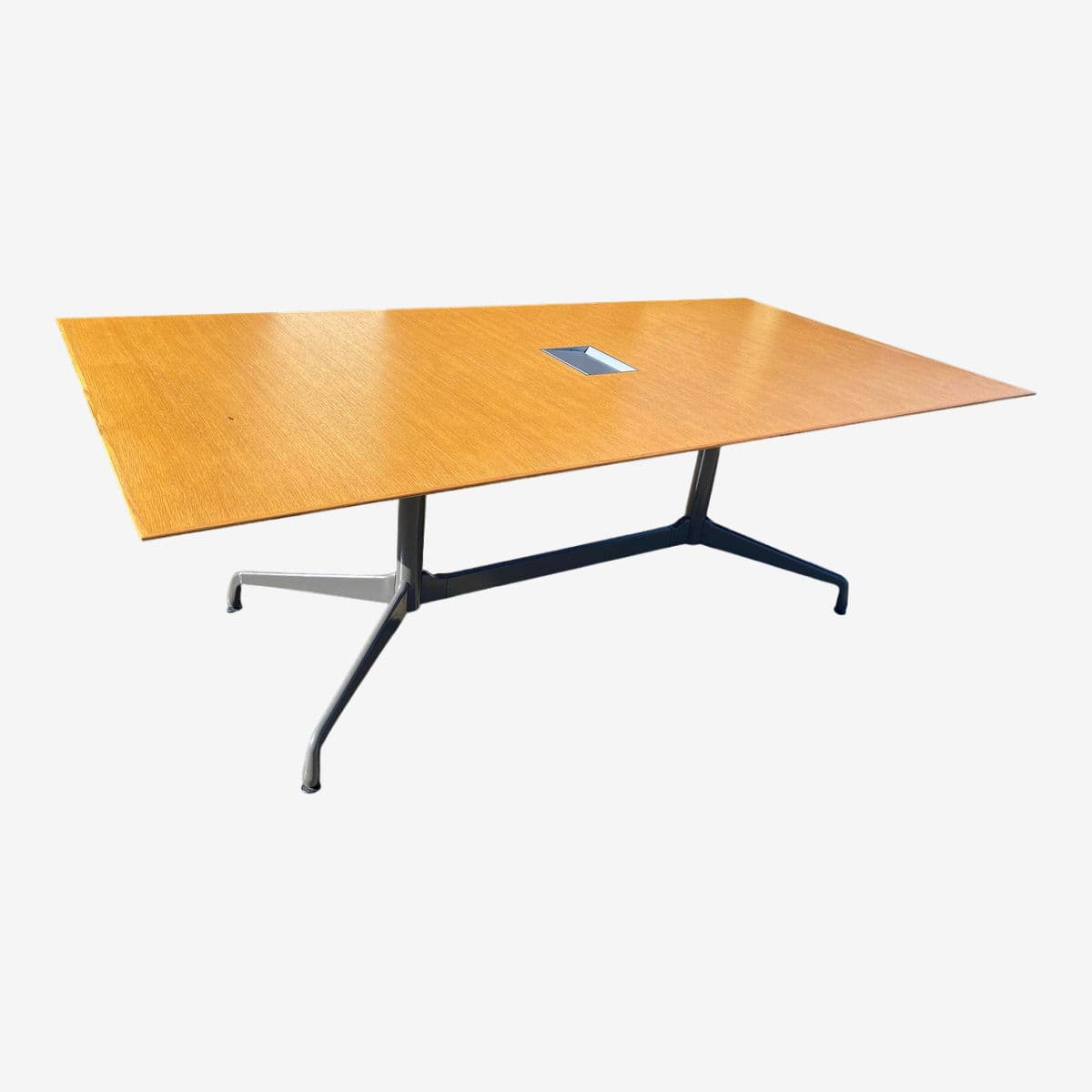 1980s Vintage Eames Herman Miller Style Conference Table With Walnut Wooden Top. - Image 1