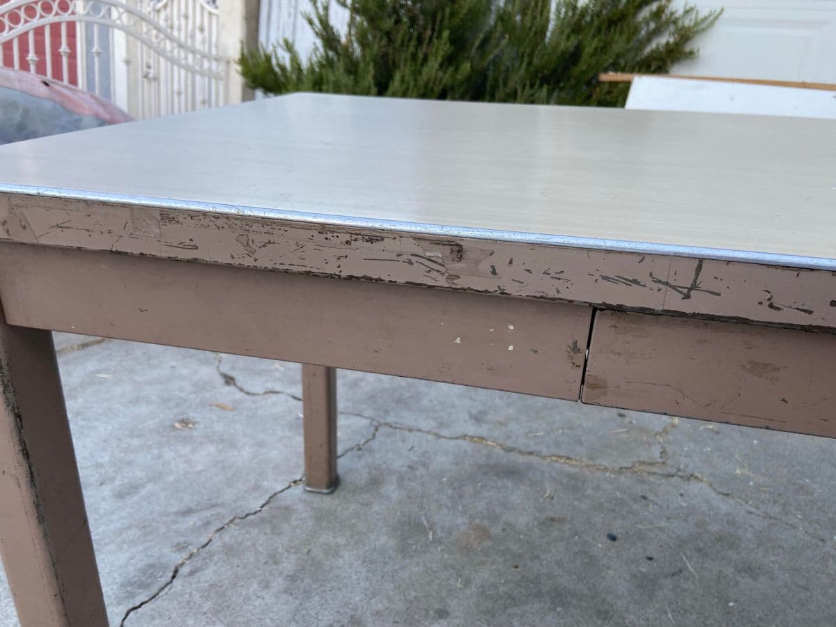 1960s Vintage Mid Century Modern Metal Tanker Desk - Thumbnail 12