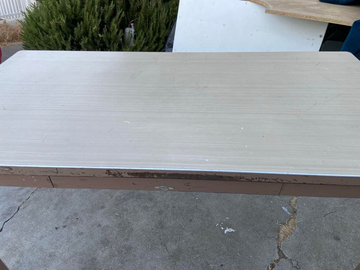 1960s Vintage Mid Century Modern Metal Tanker Desk - Thumbnail 13