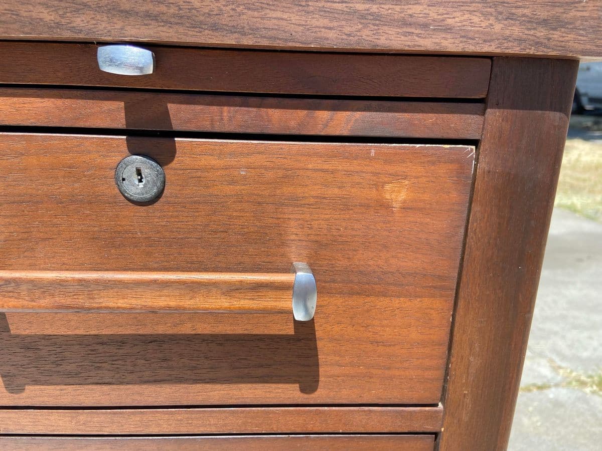 1960s Vintage Mid Century Modern Alma Desk - Thumbnail 4