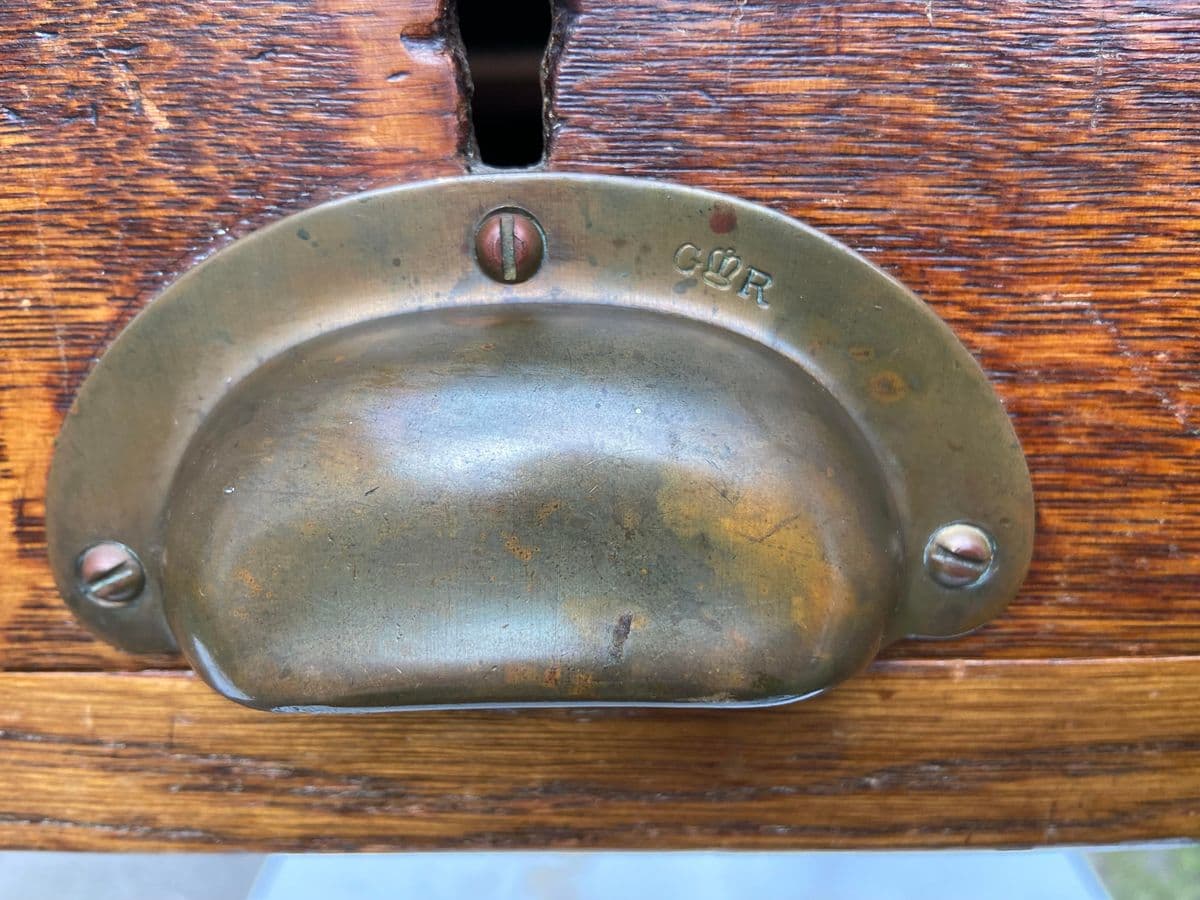 1930s Vintage English Oak Library Arts and Crafts Table Desk - Thumbnail 9