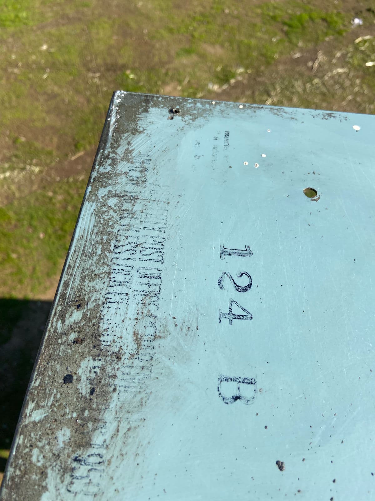 1950s Vintage Post Office Organizer Industrial Metal Table - Thumbnail 4