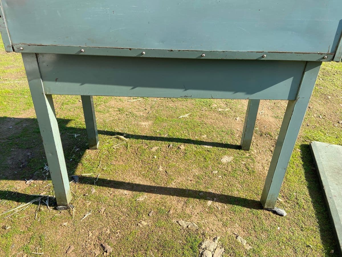 1950s Vintage Post Office Organizer Industrial Metal Table - Thumbnail 3