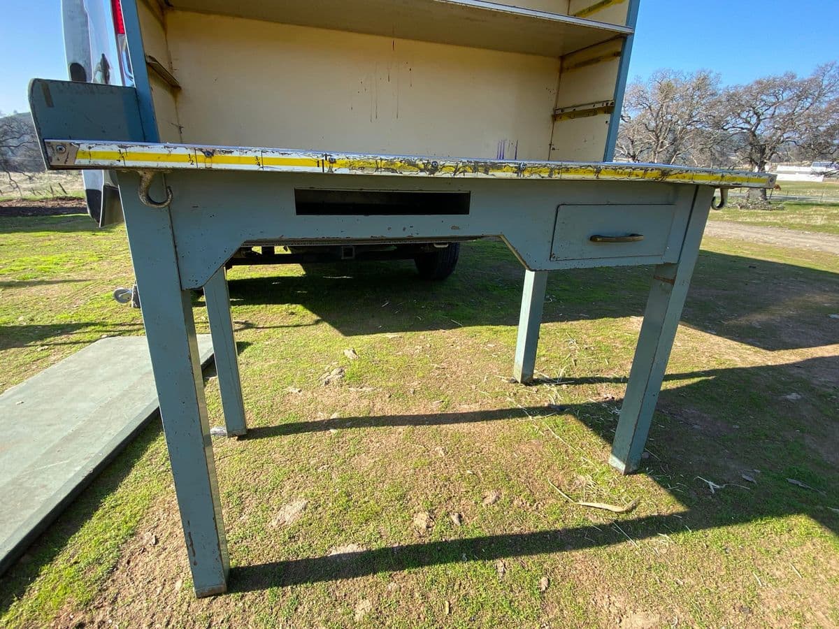 1950s Vintage Post Office Organizer Industrial Metal Table - Thumbnail 6