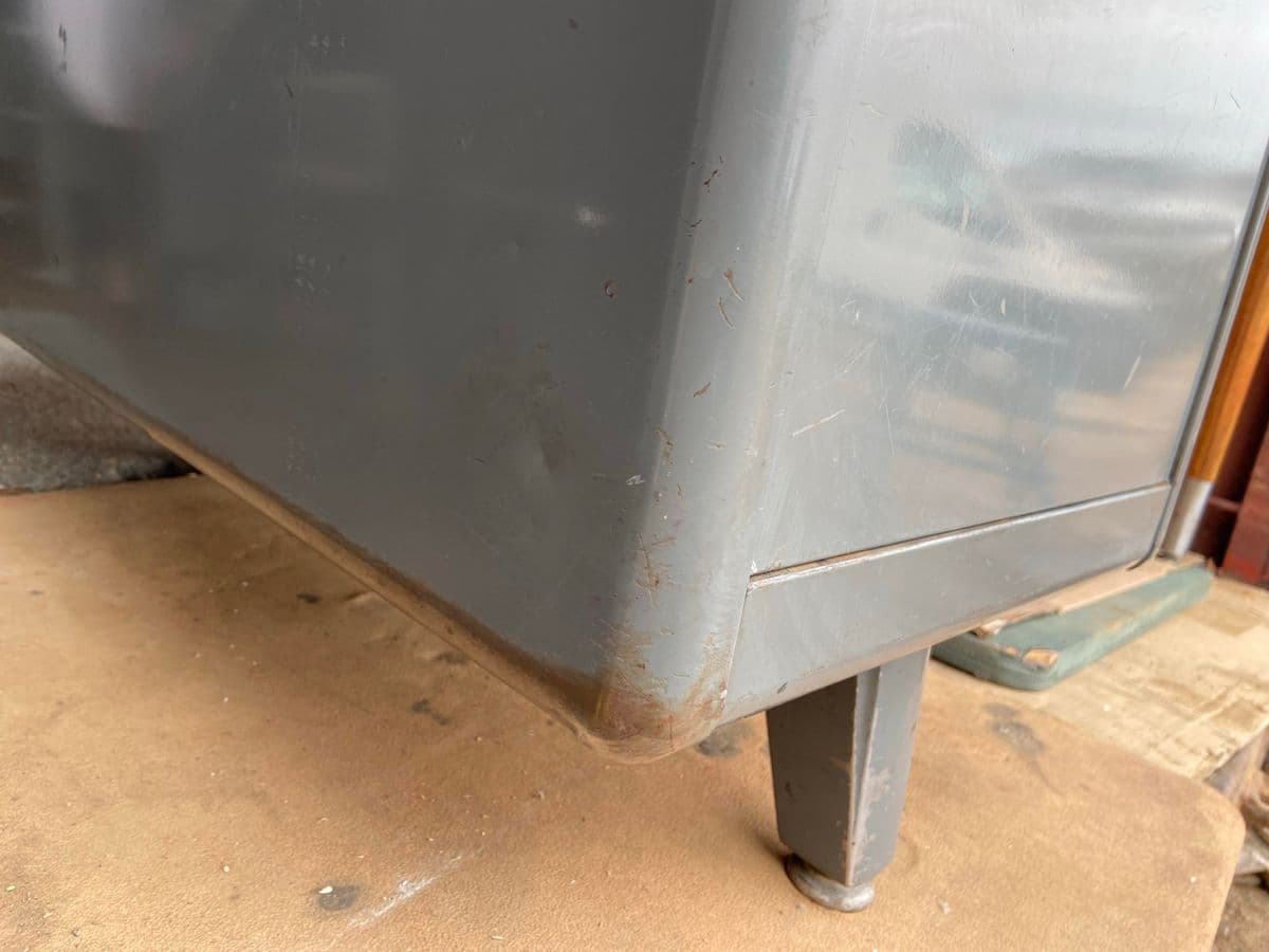 1960s Vintage Mid Century Modern Metal Tanker Desk - Thumbnail 8