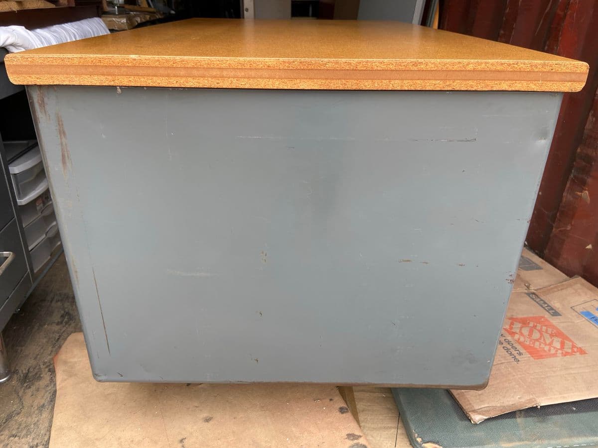 1960s Vintage Mid Century Modern Metal Tanker Desk - Thumbnail 10
