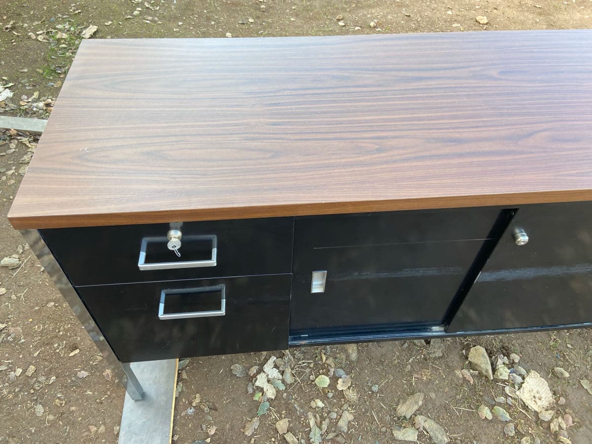 1980s Steelcase Vintage Mid Century Modern Metal Credenza - Thumbnail 12