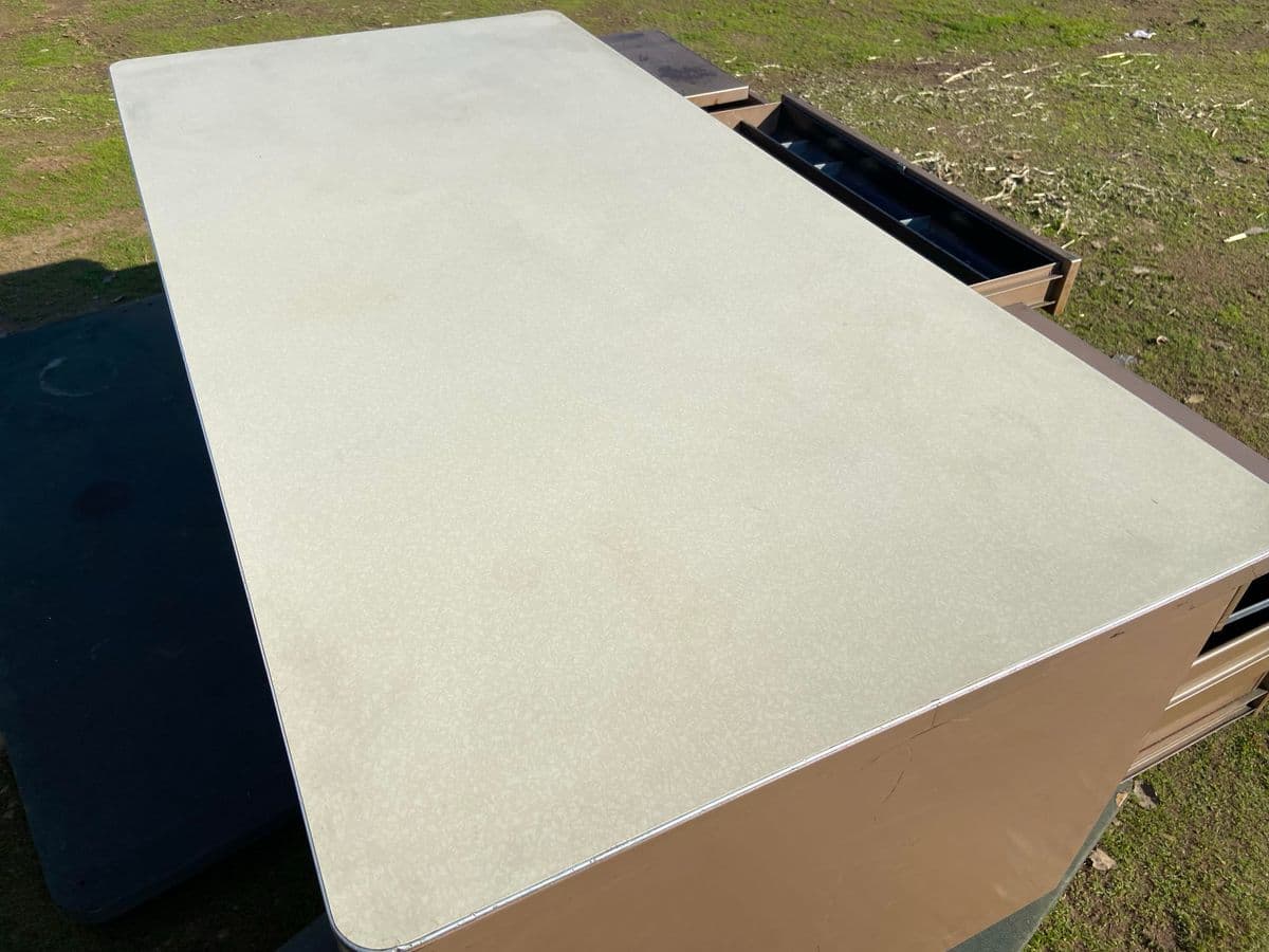 1960s McDowell & Craig Vintage Mid Century Modern Metal Tanker Desk - Thumbnail 9