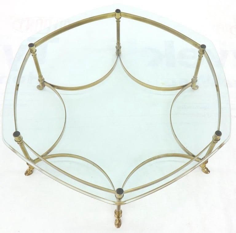 1960s Vintage Mid Century Modern Labarge Style Brass Coffee Table Hollywood Regency - Thumbnail 7