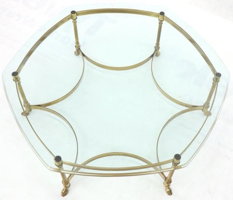 1960s Vintage Mid Century Modern Labarge Style Brass Coffee Table Hollywood Regency - Thumbnail 10