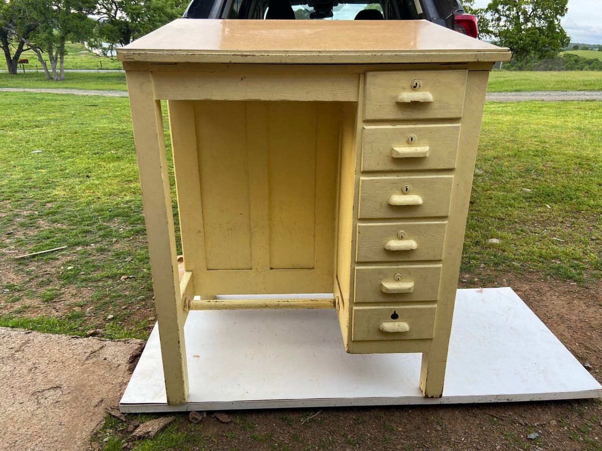 1940s Vintage Arts and Crafts Drafting Desk and Chair - Set of 2 - Thumbnail 7