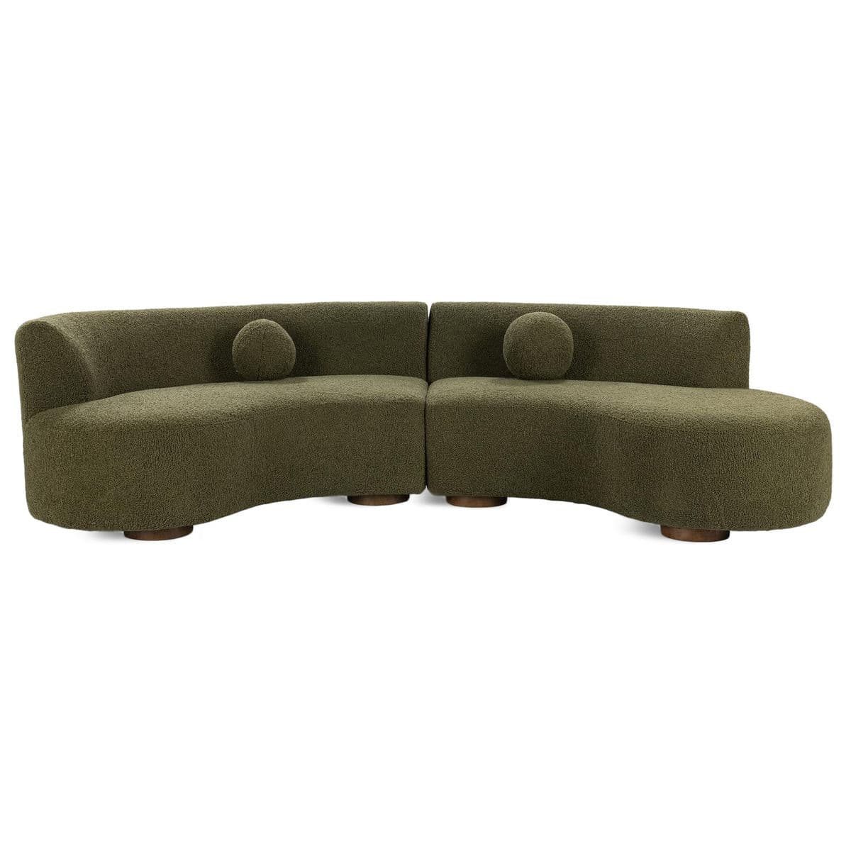 Olive Mod Crescent Sectional - Thumbnail 2