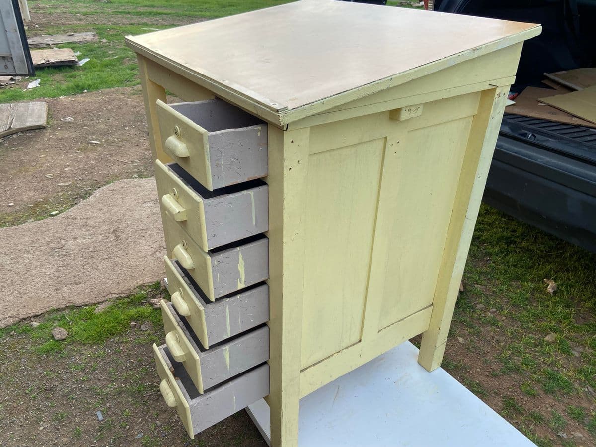 1940s Vintage Arts and Crafts Drafting Desk and Chair - Set of 2 - Thumbnail 6