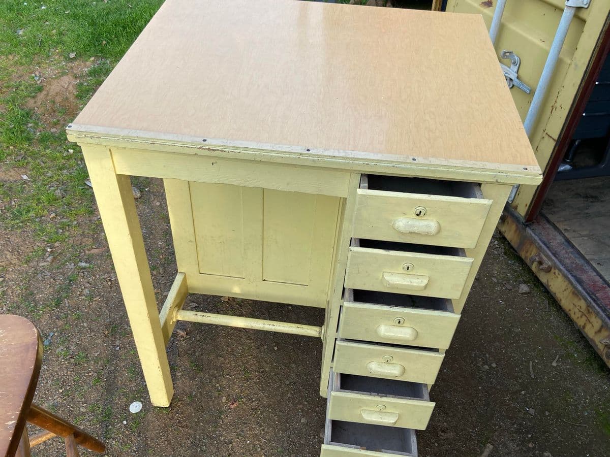 1940s Vintage Arts and Crafts Drafting Desk and Chair - Set of 2 - Thumbnail 10