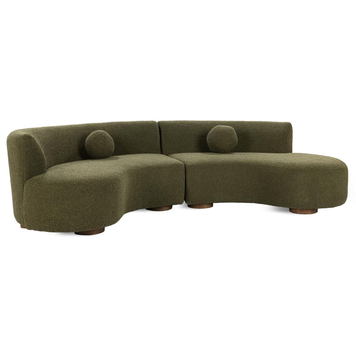 Olive Mod Crescent Sectional - Thumbnail 3