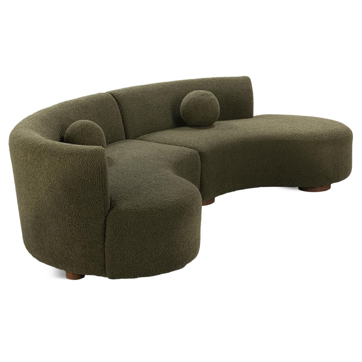 Olive Mod Crescent Sectional - Thumbnail 5