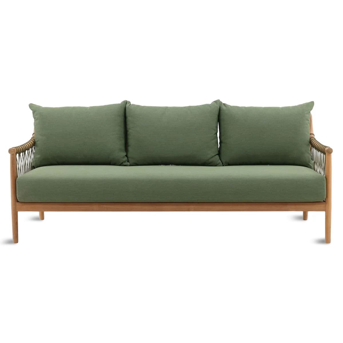 Outdoor Teak & Fern Green Sofa - Thumbnail 2