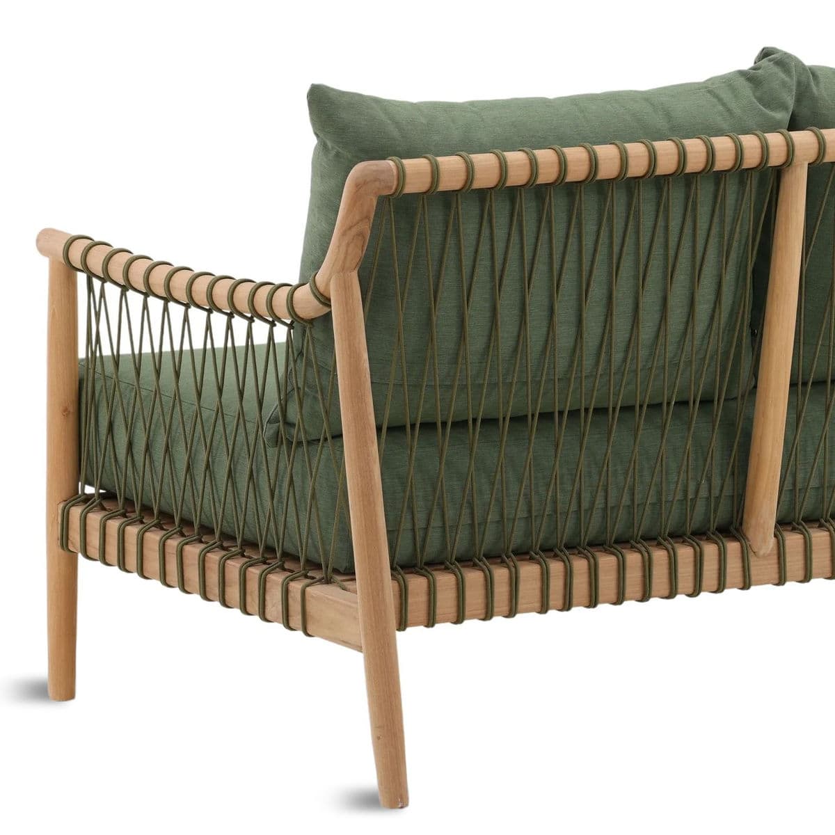 Outdoor Teak & Fern Green Sofa - Thumbnail 6