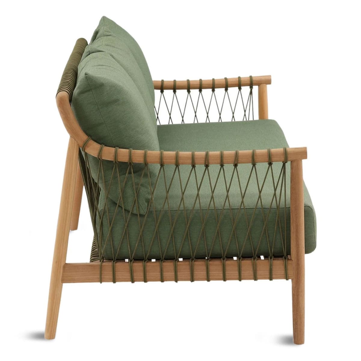 Outdoor Teak & Fern Green Sofa - Thumbnail 4