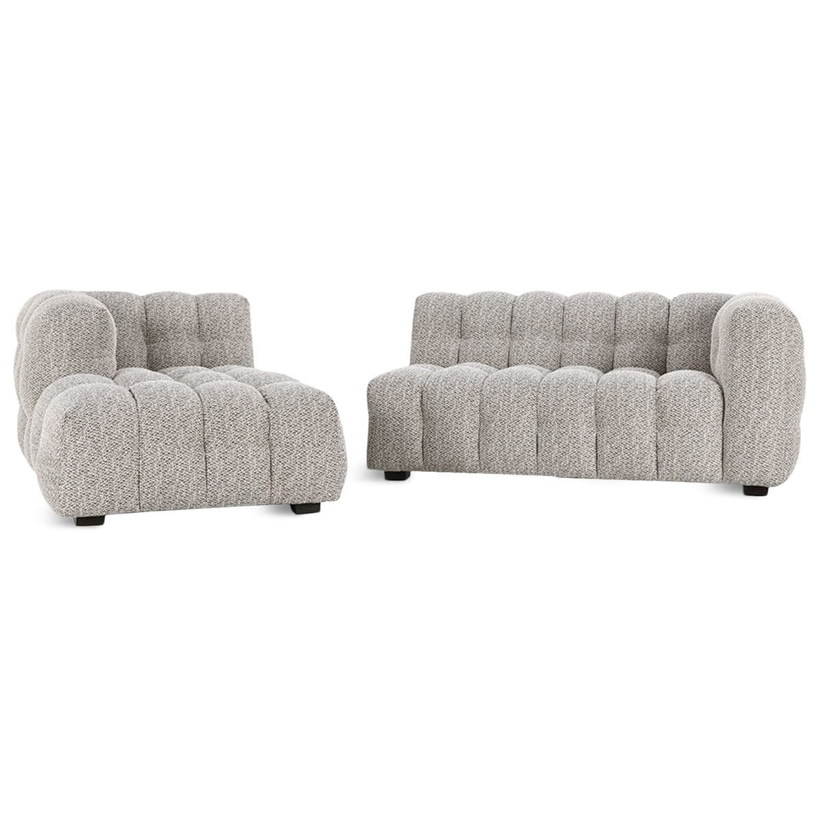 Heather Grey Tufted Sectional - Thumbnail 4