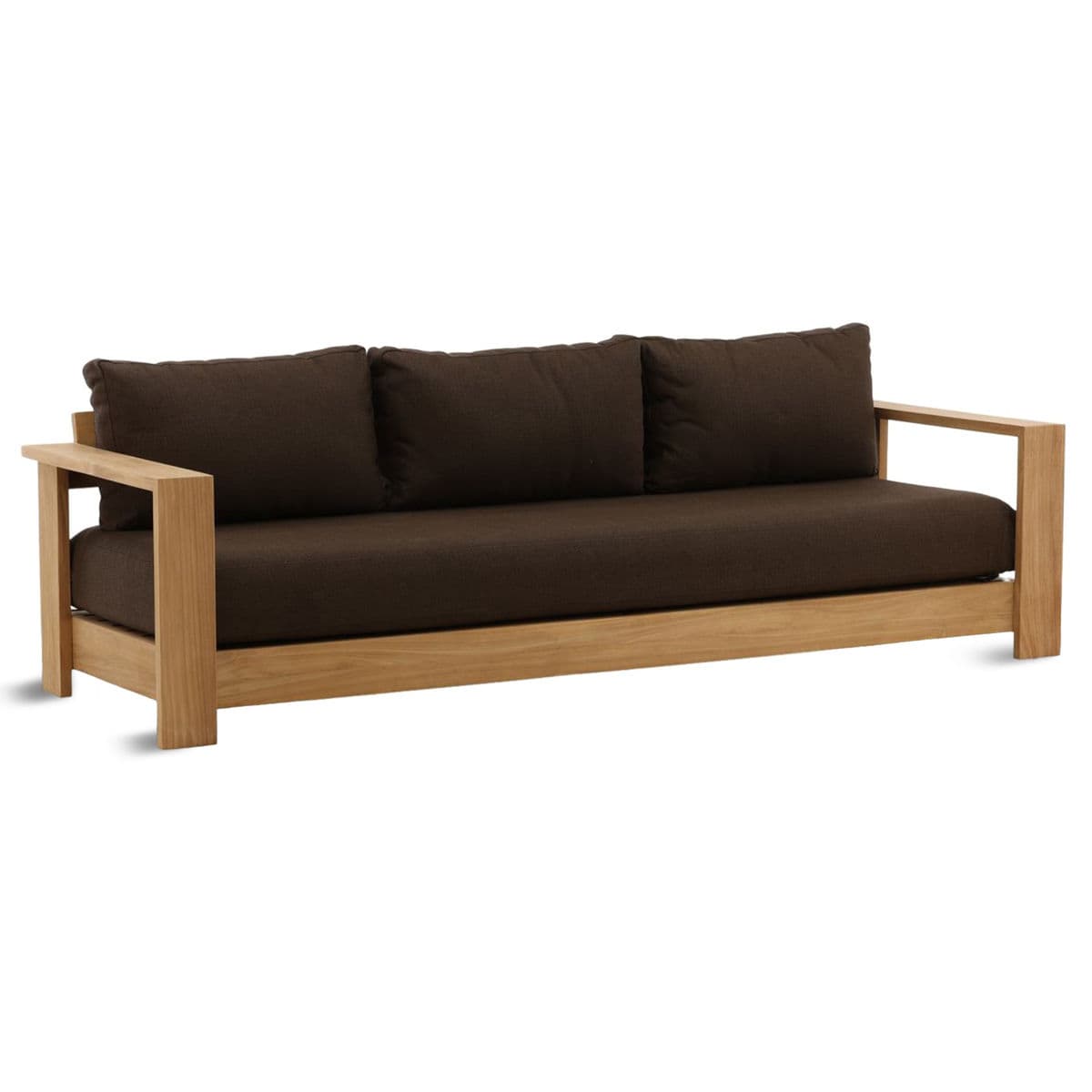 Outdoor Chocolate & Teak Sofa - Thumbnail 3