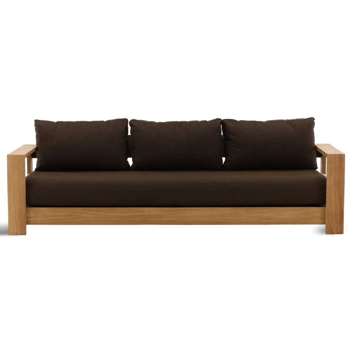 Outdoor Chocolate & Teak Sofa - Thumbnail 2