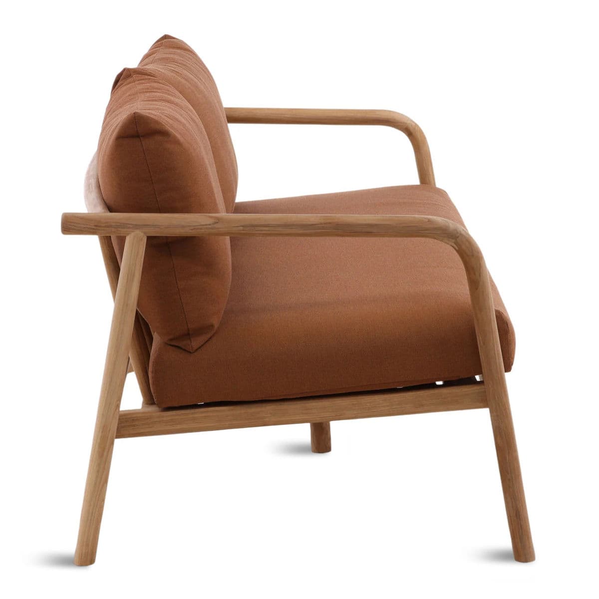 Outdoor Rust Cushion Teak Sofa - Thumbnail 4