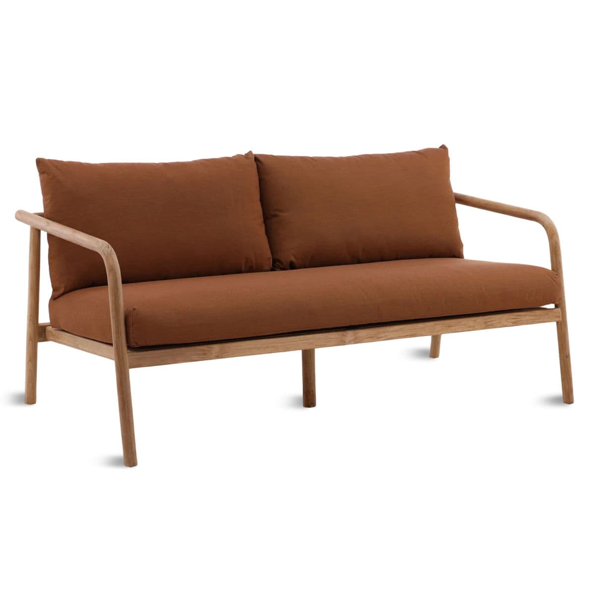 Outdoor Rust Cushion Teak Sofa - Thumbnail 3