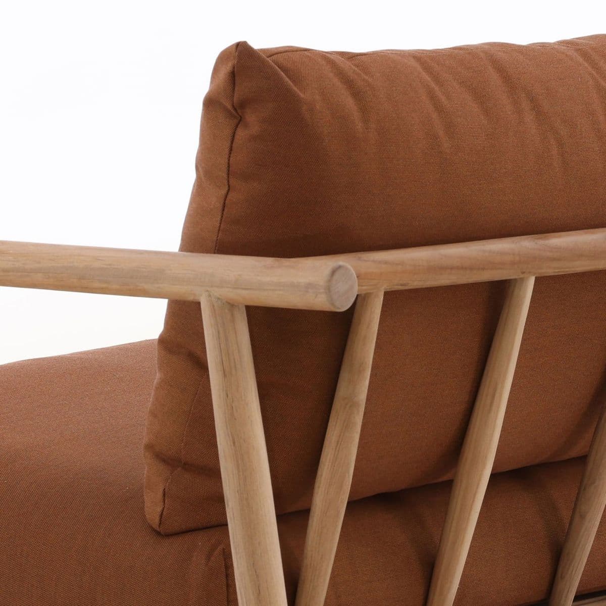 Outdoor Rust Cushion Teak Sofa - Thumbnail 7