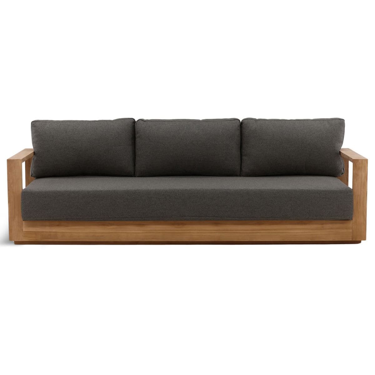 Outdoor Charcoal & Teak Sofa - Thumbnail 2