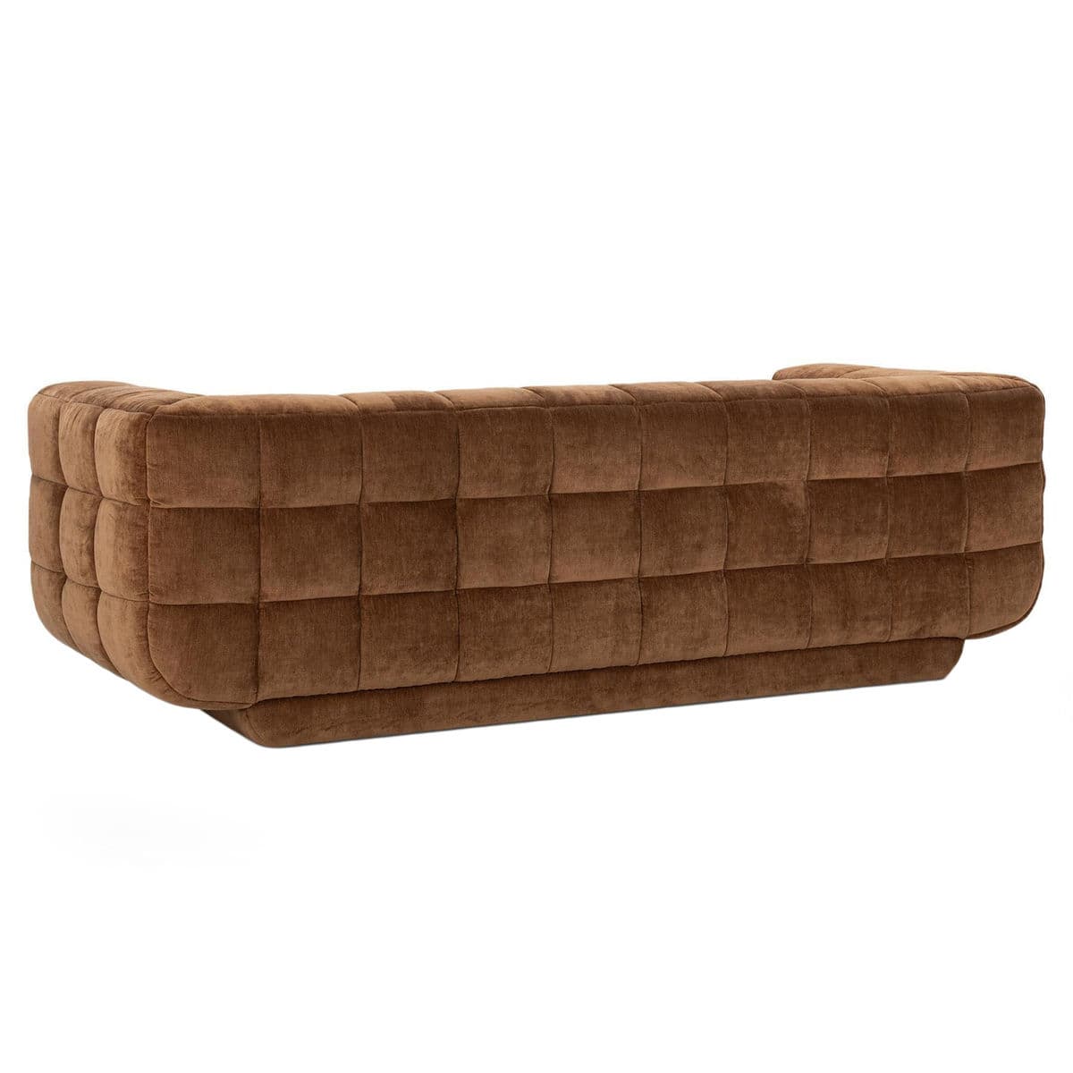 Milk Chocolate Velvet Tufted Sofa - Thumbnail 5