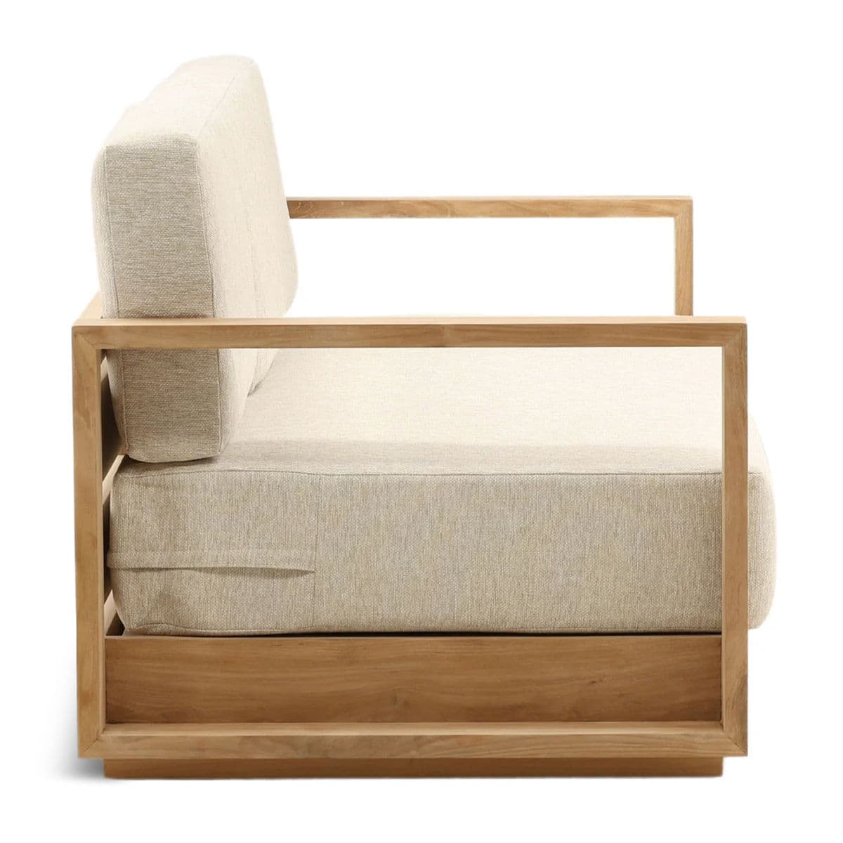 Outdoor Sand & Teak Sofa - Thumbnail 4
