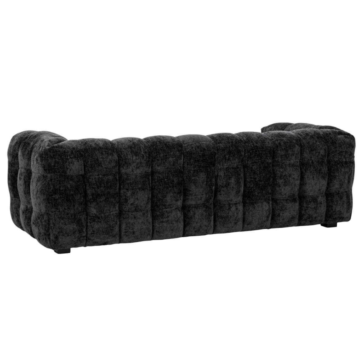 Onyx Black Tufted Chenille Sofa - Thumbnail 5