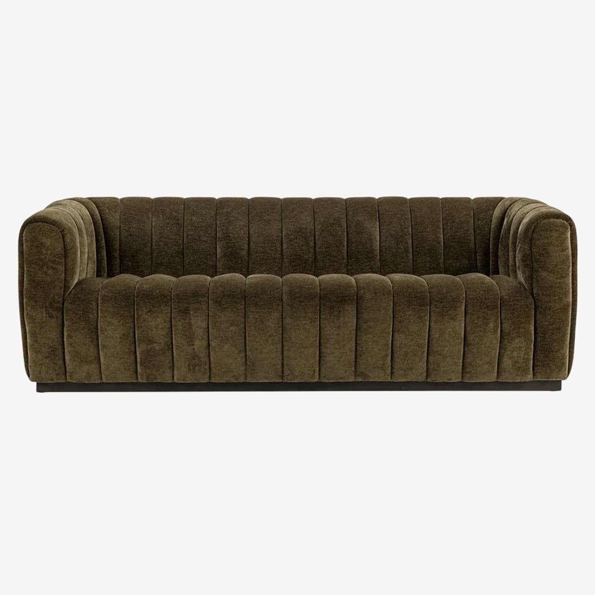 Olive Velvet Tufted Sofa