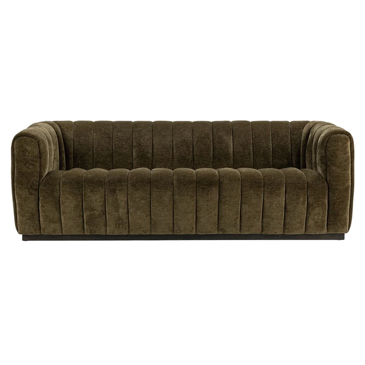 Olive Velvet Tufted Sofa - Thumbnail 2