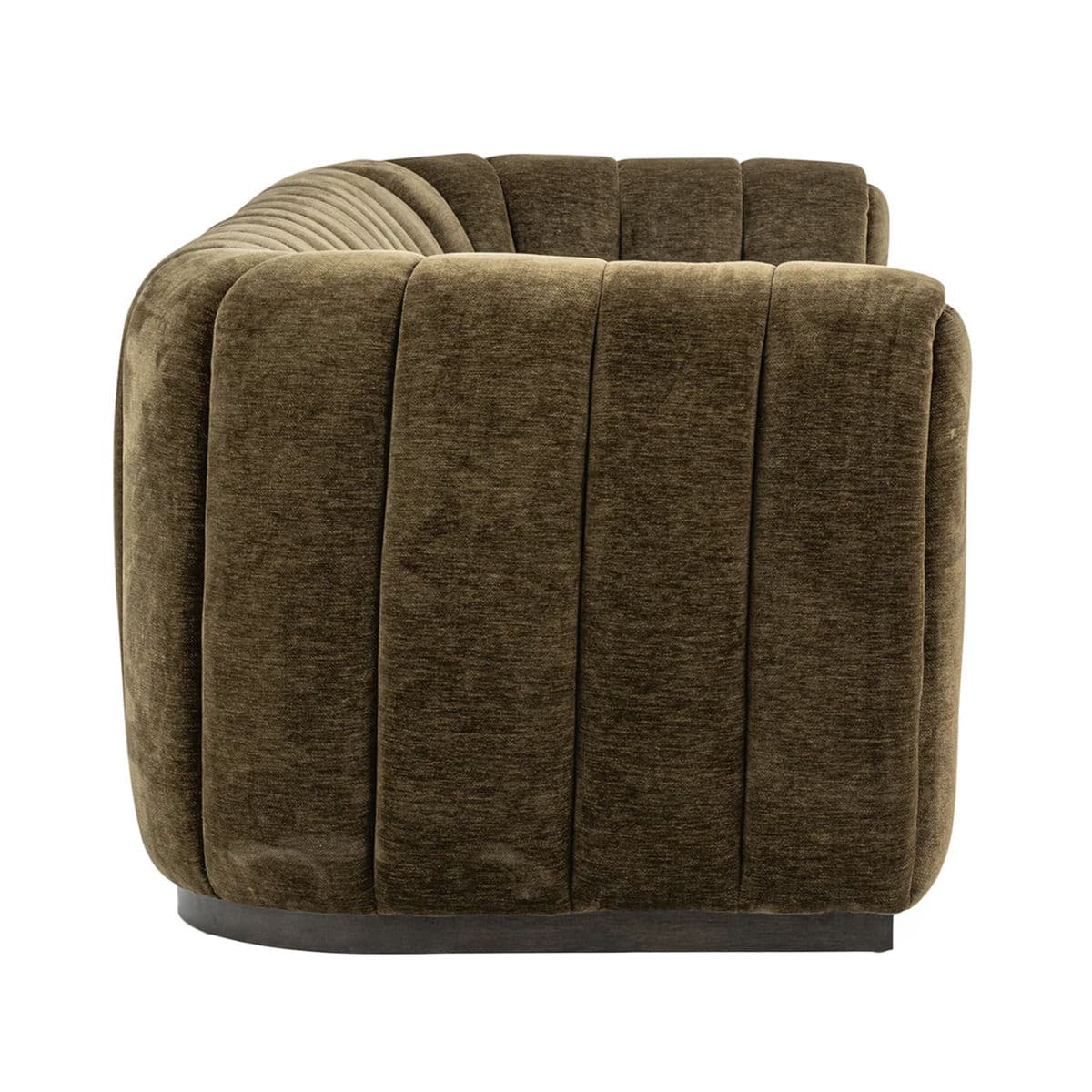Olive Velvet Tufted Sofa - Thumbnail 4