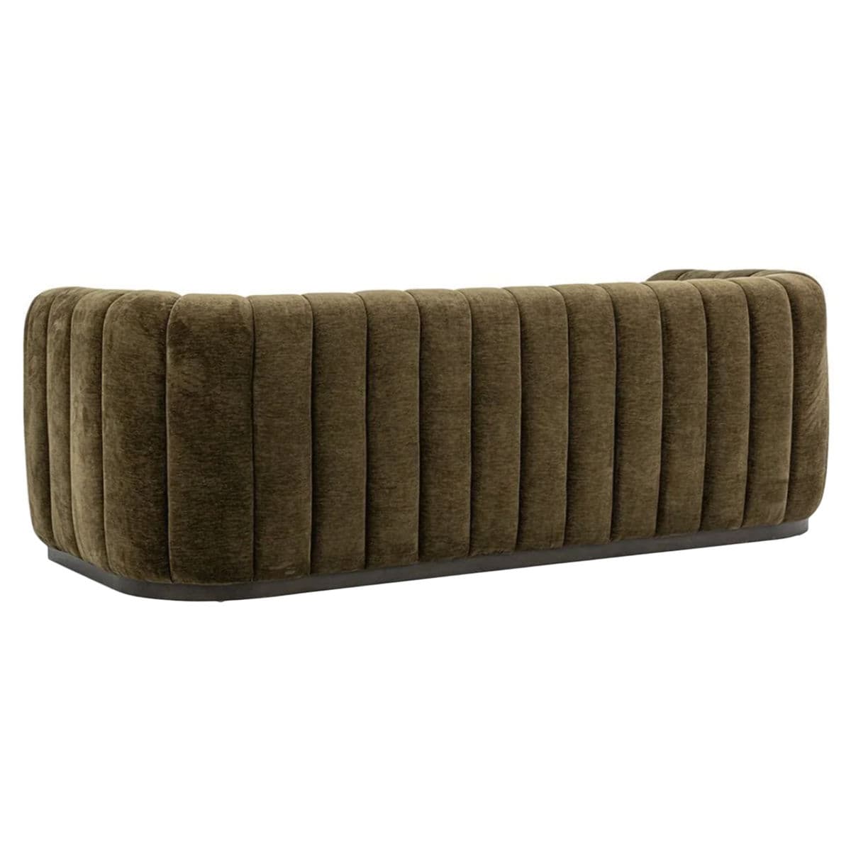 Olive Velvet Tufted Sofa - Thumbnail 5