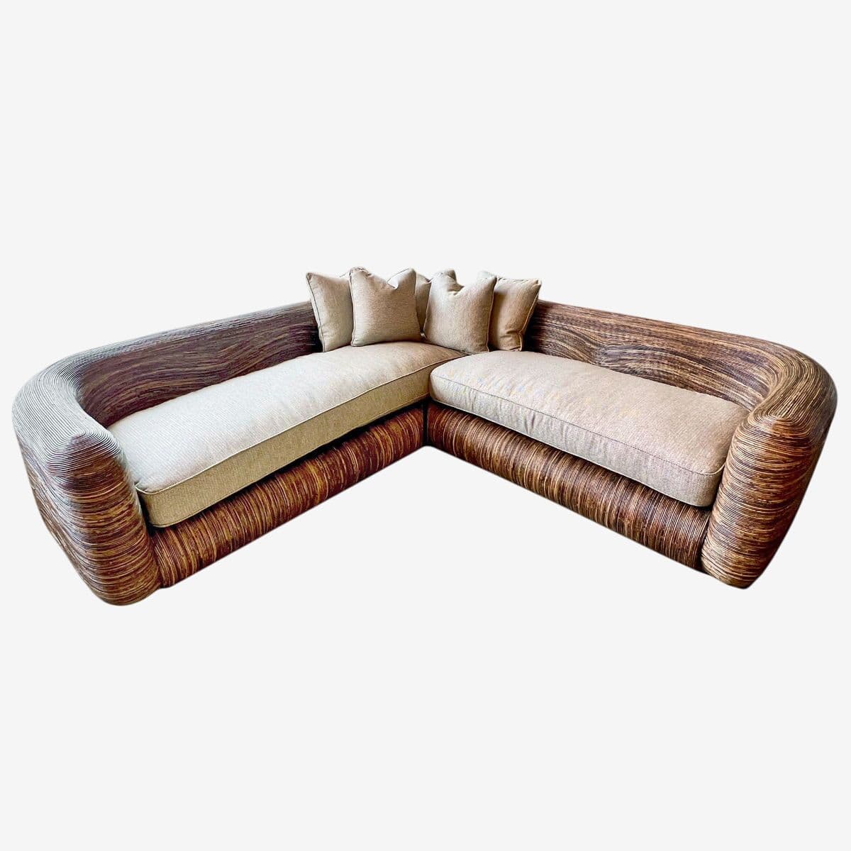 Rattan Stick Wave Sofa
