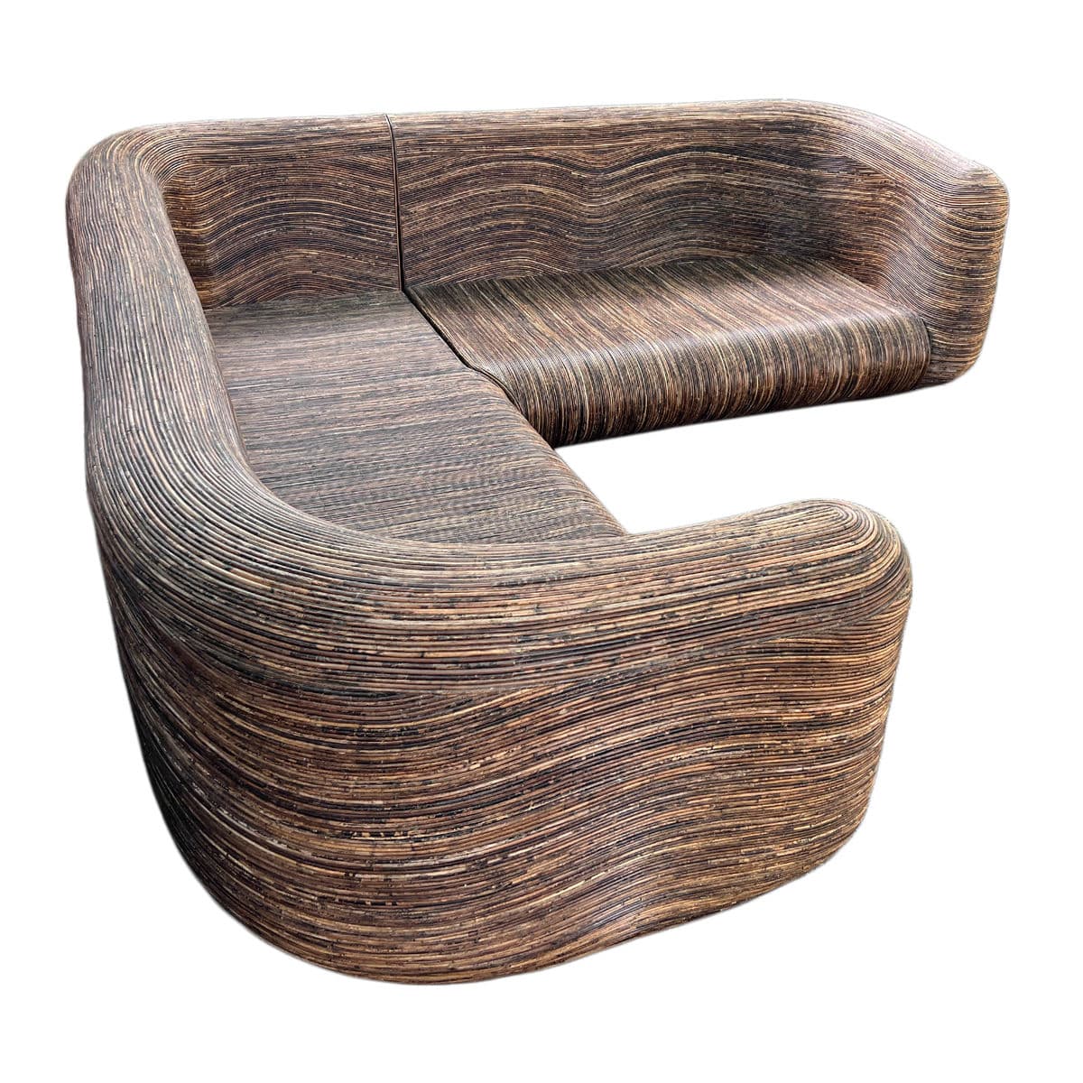 Rattan Stick Wave Sofa - Thumbnail 8